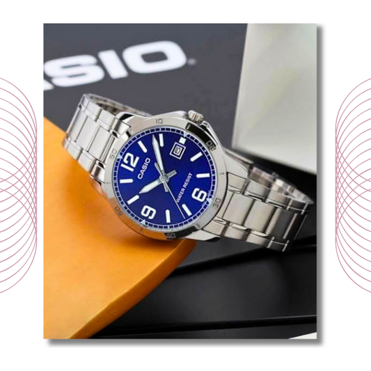Casio MTP-V004D-2BUDF Men's Analog Stainless Steel Watch Blue Dial