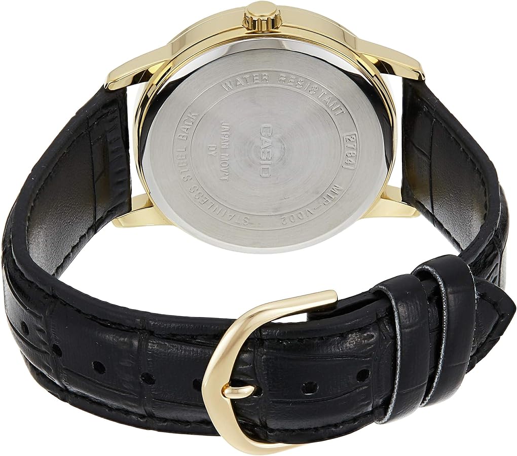 Casio MTP-V002GL-7B2UDF Men's Gold Tone Leather Strap Watch White Dial