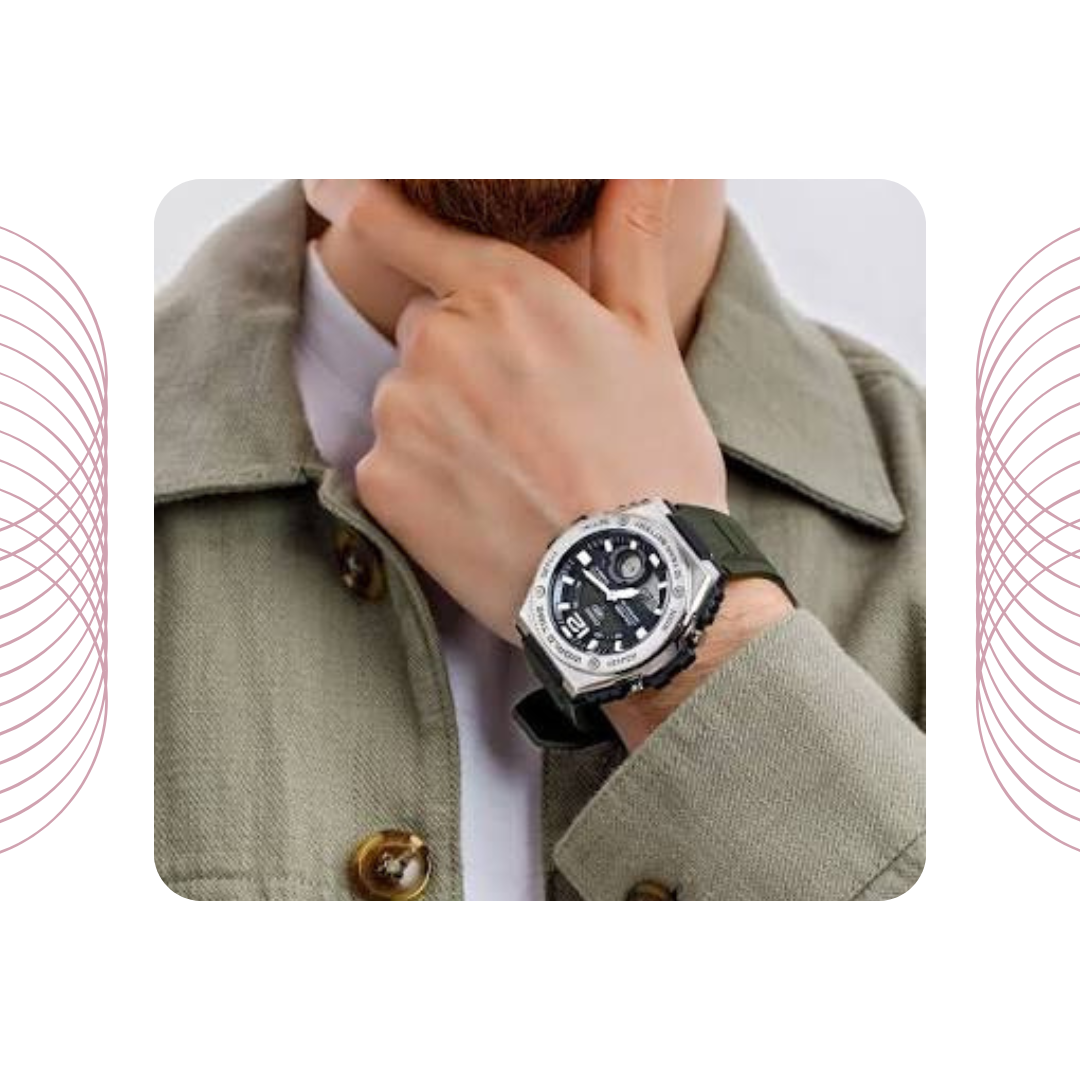 Casio MWQ-100-3AVDF Men's Analog Digital Sports Watch Green Dial