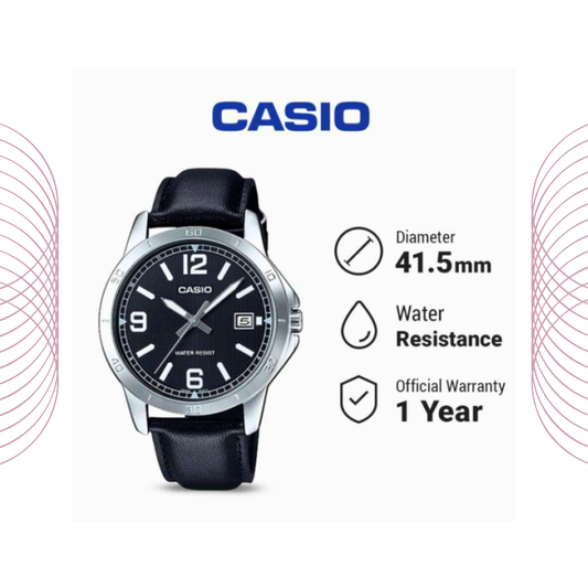 Casio MTP-V004L Series Men's Analog Leather Strap Watch