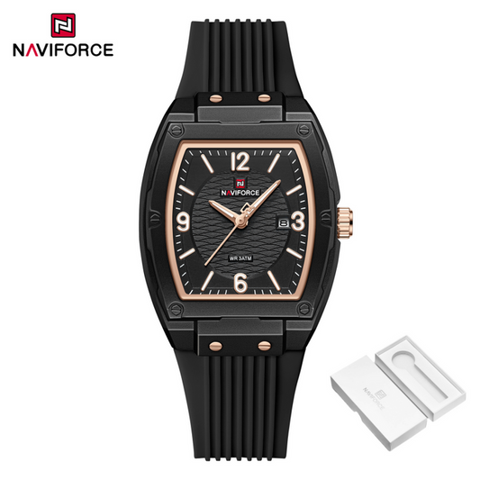 NAVIFORCE NF5070 Women's Quartz Watch | Silicon Strap | Date Display | 3ATM Water Resistant