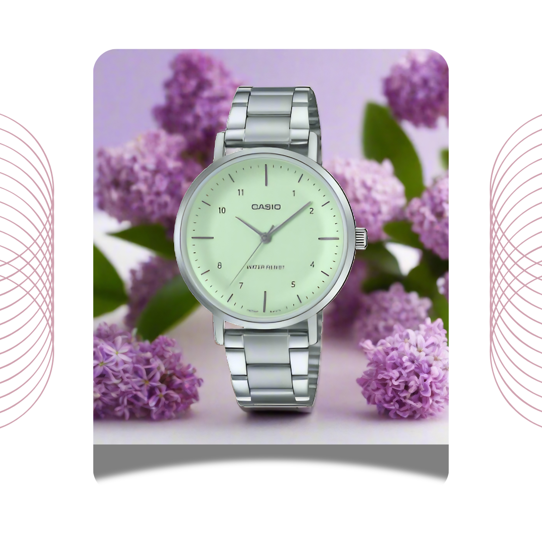 Casio LTP-VT03D-3BDF Women's Analog Stainless Steel Watch Green Dial