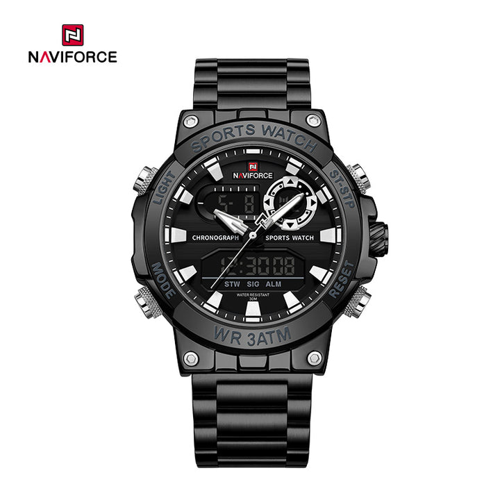 NAVIFORCE NF9237 Men's Analog-Digital Watch | Stainless Steel Strap | Multi-Function | 3ATM Water Resistant