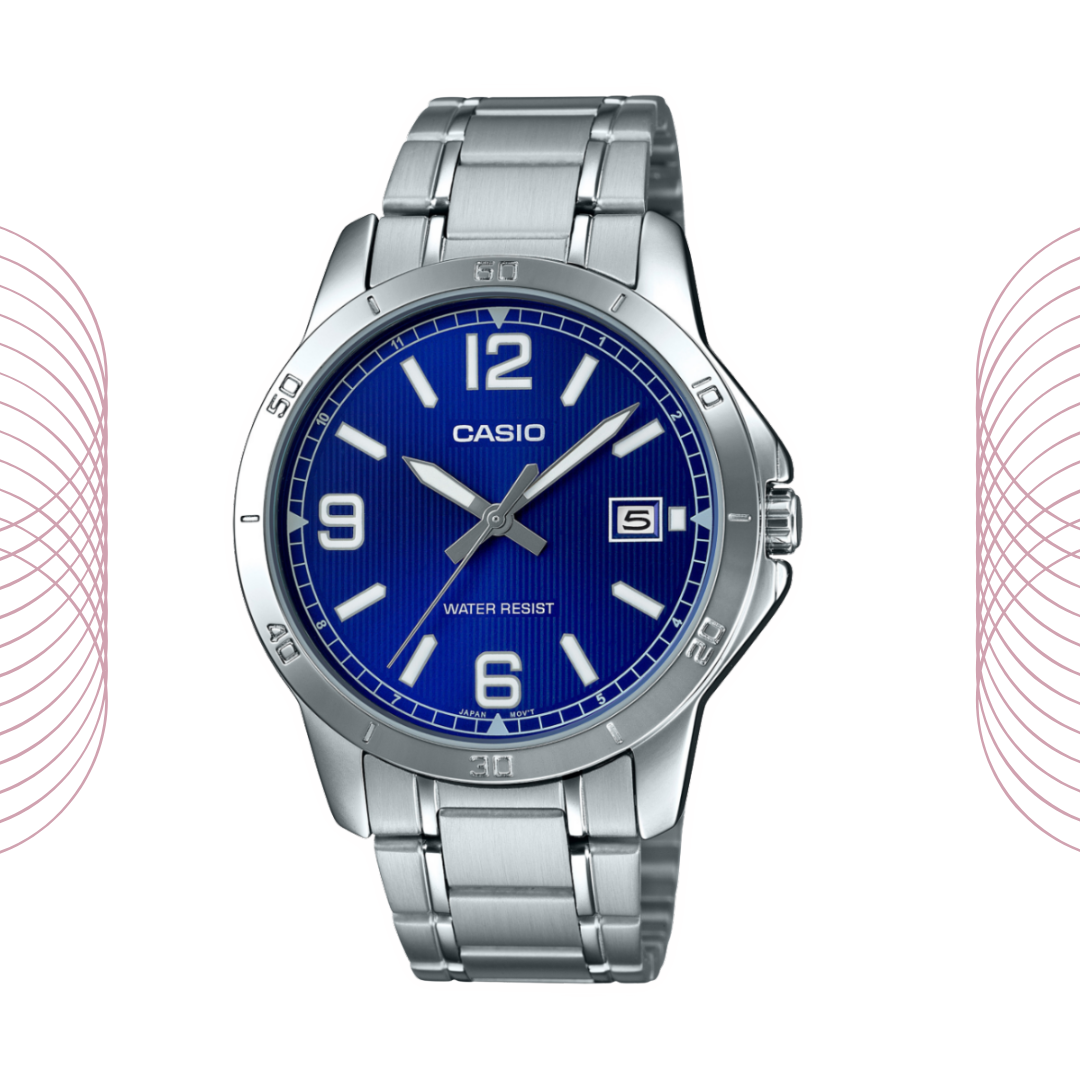 Casio MTP-V004D-2BUDF Men's Analog Stainless Steel Watch Blue Dial