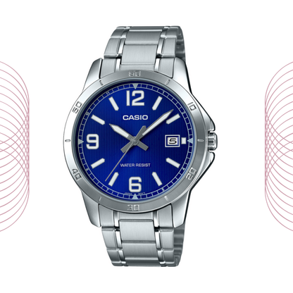 Casio MTP-V004D-2BUDF Men's Analog Stainless Steel Watch Blue Dial