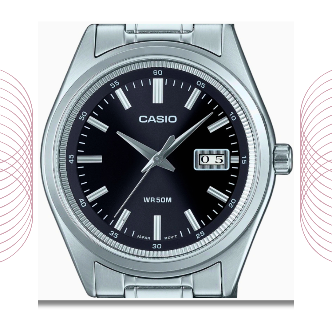 Casio MTP-B180D-1A1VDF Men's Analog Stainless Steel Watch Black Dial