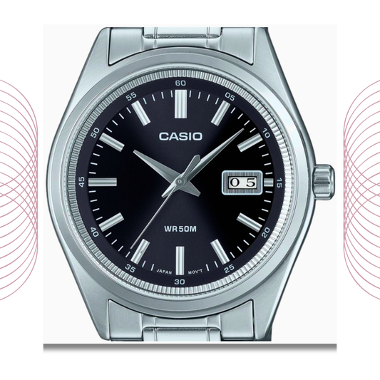 Casio MTP-B180D-1A1VDF Men's Analog Stainless Steel Watch Black Dial