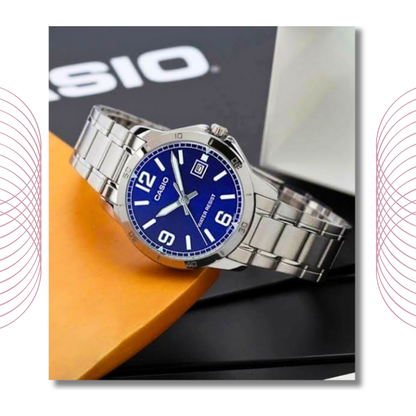Casio MTP-V004D-2BUDF Men's Analog Stainless Steel Watch Blue Dial