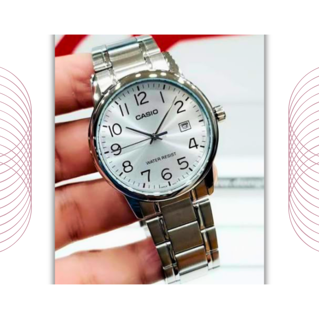 Casio MTP-V002D-7BUDF Men's Analog Stainless Steel Watch White Dial