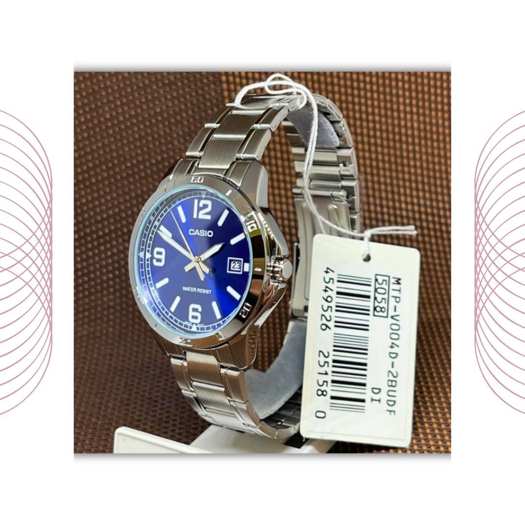 Casio MTP-V004D-2BUDF Men's Analog Stainless Steel Watch Blue Dial