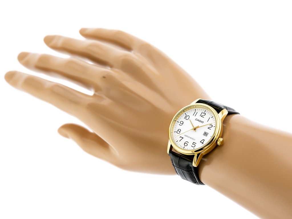 Casio MTP-V002GL-7B2UDF Men's Gold Tone Leather Strap Watch White Dial