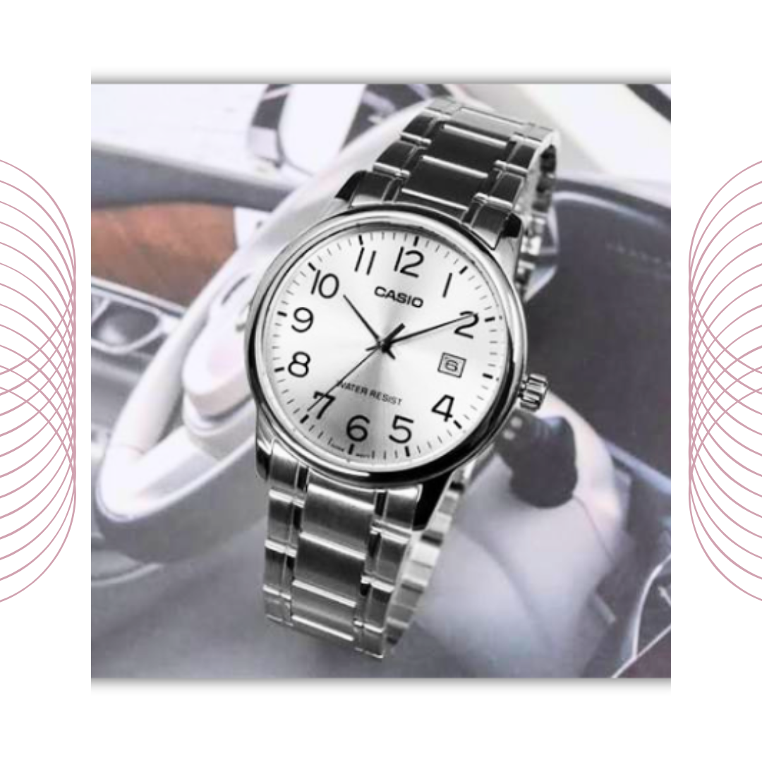 Casio MTP-V002D-7BUDF Men's Analog Stainless Steel Watch White Dial