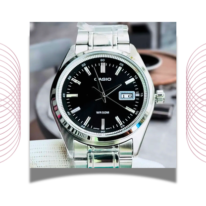 Casio MTP-B180D-1A1VDF Men's Analog Stainless Steel Watch Black Dial