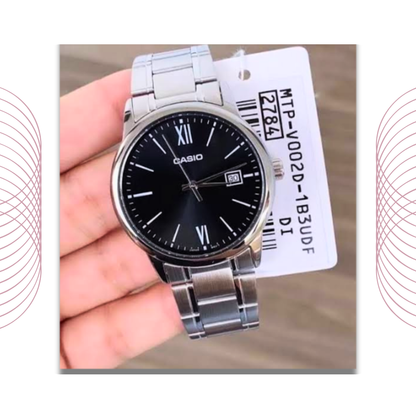 Casio MTP-V002D-1B3UDF Men's Analog Stainless Steel Watch Black Dial