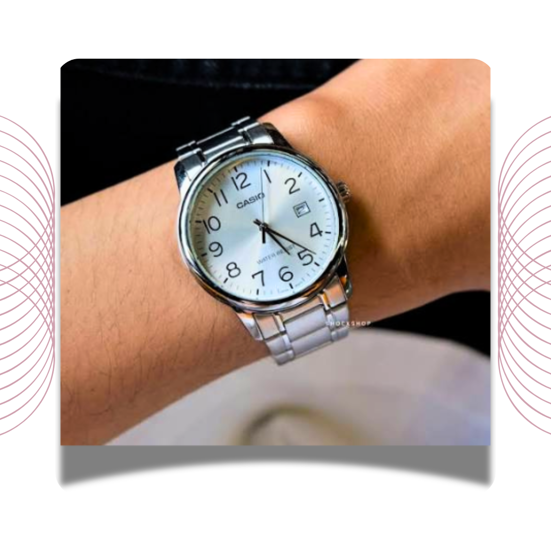 Casio MTP-V002D-7BUDF Men's Analog Stainless Steel Watch White Dial