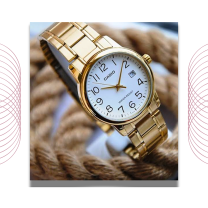 Casio MTP-V002G-7B2UDF Men's Gold Tone Stainless Steel Watch White Dial