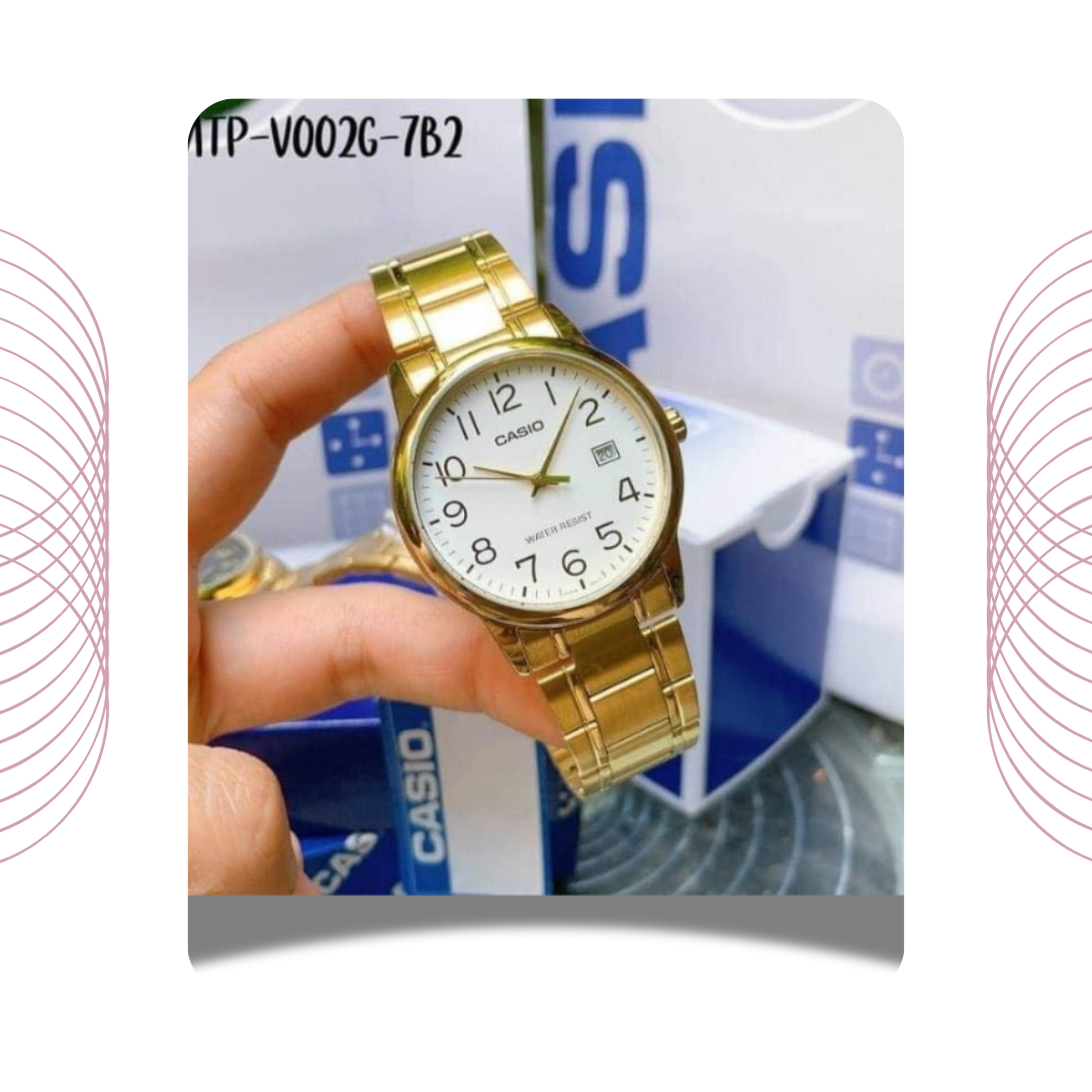 Casio MTP-V002G-7B2UDF Men's Gold Tone Stainless Steel Watch White Dial