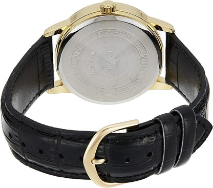 Casio MTP-V002GL-7B2UDF Men's Gold Tone Leather Strap Watch White Dial