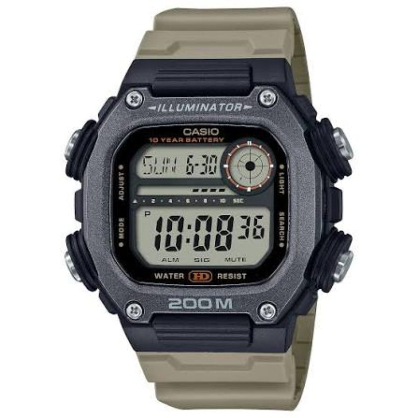Casio DW-291HX-5AVDF front view digital sports watch