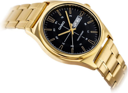 Casio MTP-V006G-1CUDF angled dial view gold stainless steel watch