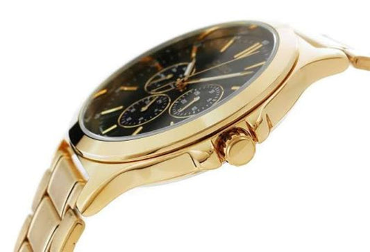 Casio MTP-V300G-1AUDF side profile gold tone watch
