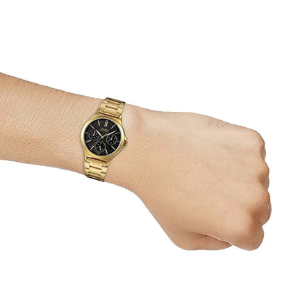 Casio MTP-V300G-1AUDF wrist shot gold tone watch