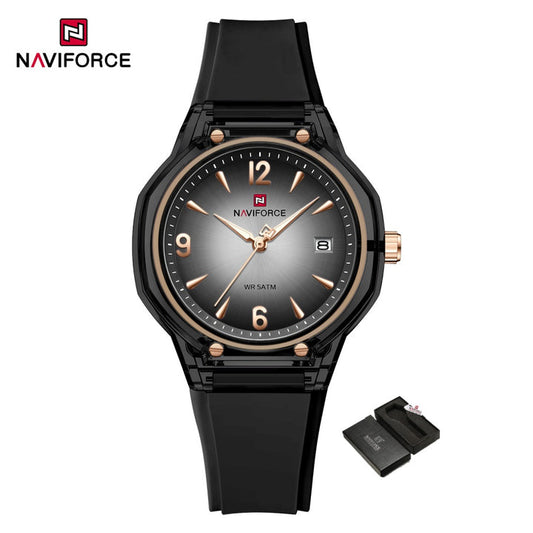 NAVIFORCE NF6110 Women's Quartz Watch | Date Display | Silicone Strap | 5ATM Water Resistant
