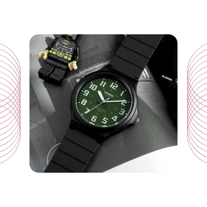 Casio MW-240-3BVDF Men's Analog Casual Watch Green Dial
