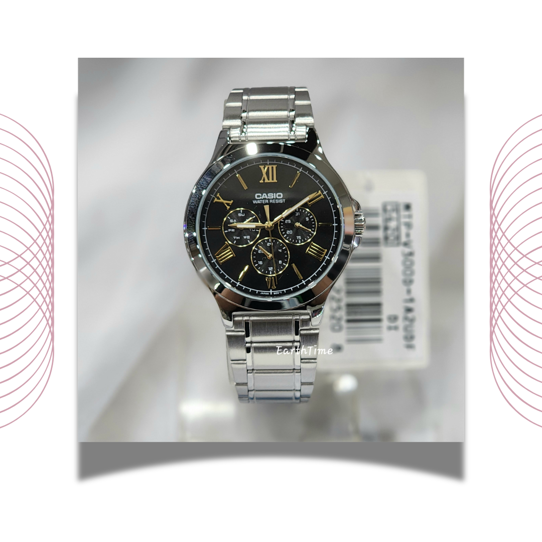 Casio MTP-V300D-1A2UDF Men's Multi Dial Stainless Steel Watch Black Dial