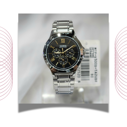 Casio MTP-V300D-1A2UDF Men's Multi Dial Stainless Steel Watch Black Dial