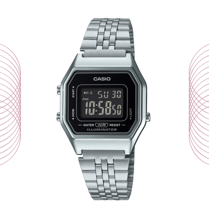 Casio LA680WA-1BDF Vintage Digital Stainless Steel Watch for Women