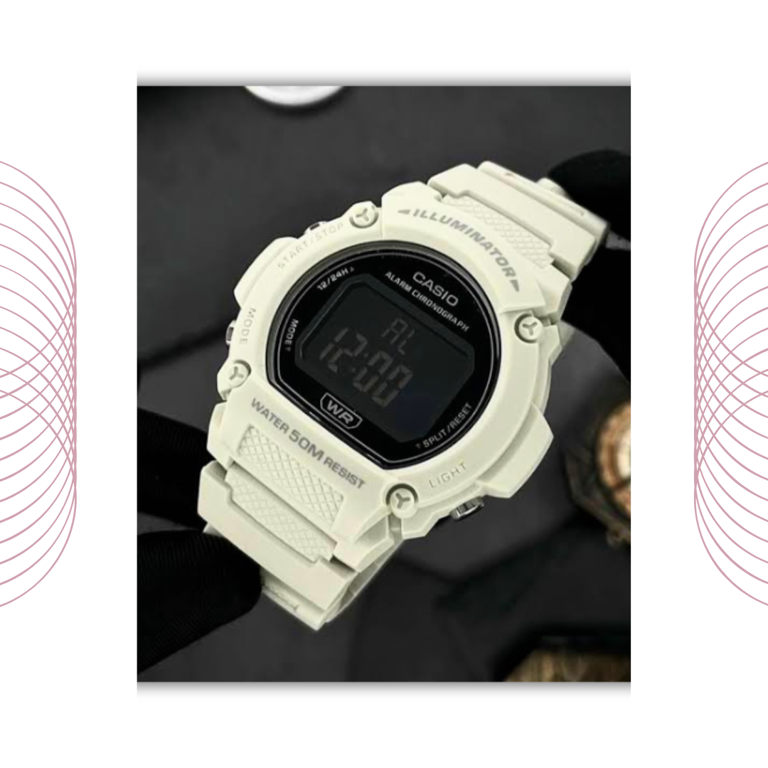 Casio W-219HC-8BVDF Digital Sports Watch Grey Resin for Men & Women