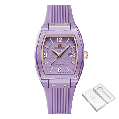 NAVIFORCE NF5070 Women's Quartz Watch | Silicon Strap | Date Display | 3ATM Water Resistant