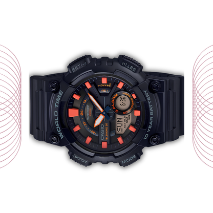 Casio AEQ-110BW-9AVDF Analog Digital Sports Watch for Men
