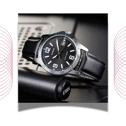 Casio MTP-V004L Series Men's Analog Leather Strap Watch