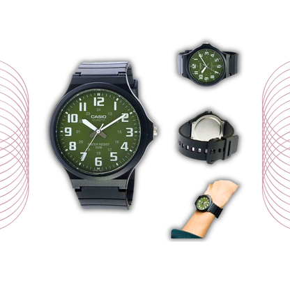Casio MW-240-3BVDF Men's Analog Casual Watch Green Dial