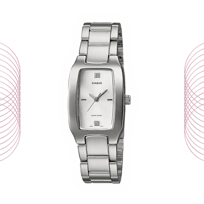 Casio LTP-1165A-7C2DF Women's Analog Stainless Steel Watch Silver White Dial