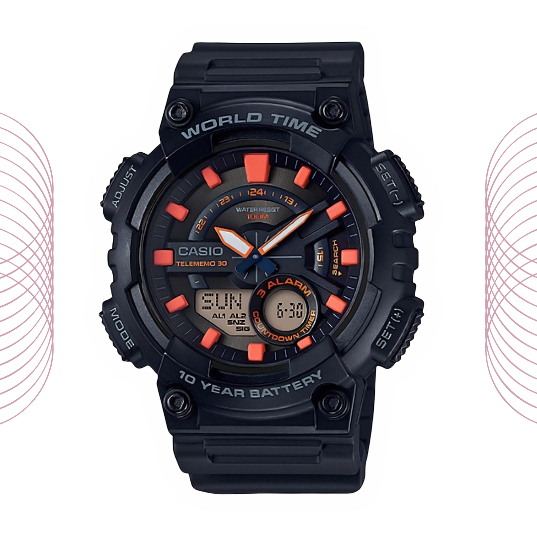 Casio AEQ-110BW-9AVDF Analog Digital Sports Watch for Men