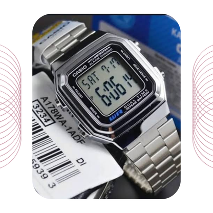 Casio A178WA-1ADF Classic Digital Stainless Steel Watch for Men & Women