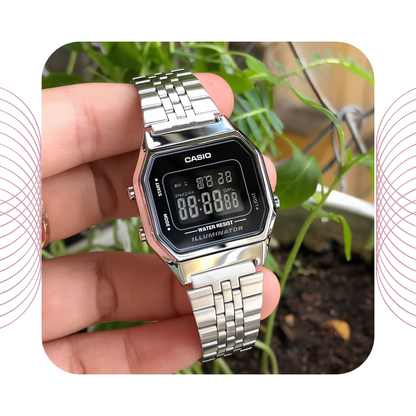 Casio LA680WA-1BDF Vintage Digital Stainless Steel Watch for Women