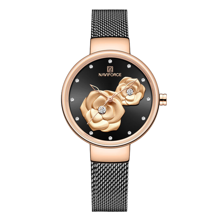 NAVIFORCE NF5013 Women's Quartz Watch | Stainless Steel Strap | Crystal Dial | 3ATM Water Resistant