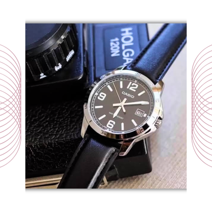 Casio MTP-V004L Series Men's Analog Leather Strap Watch