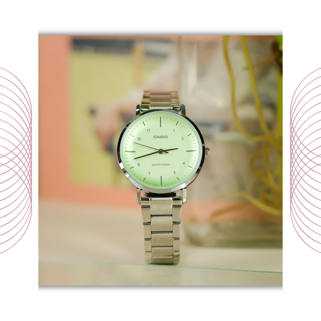 Casio LTP-VT03D-3BDF Women's Analog Stainless Steel Watch Green Dial