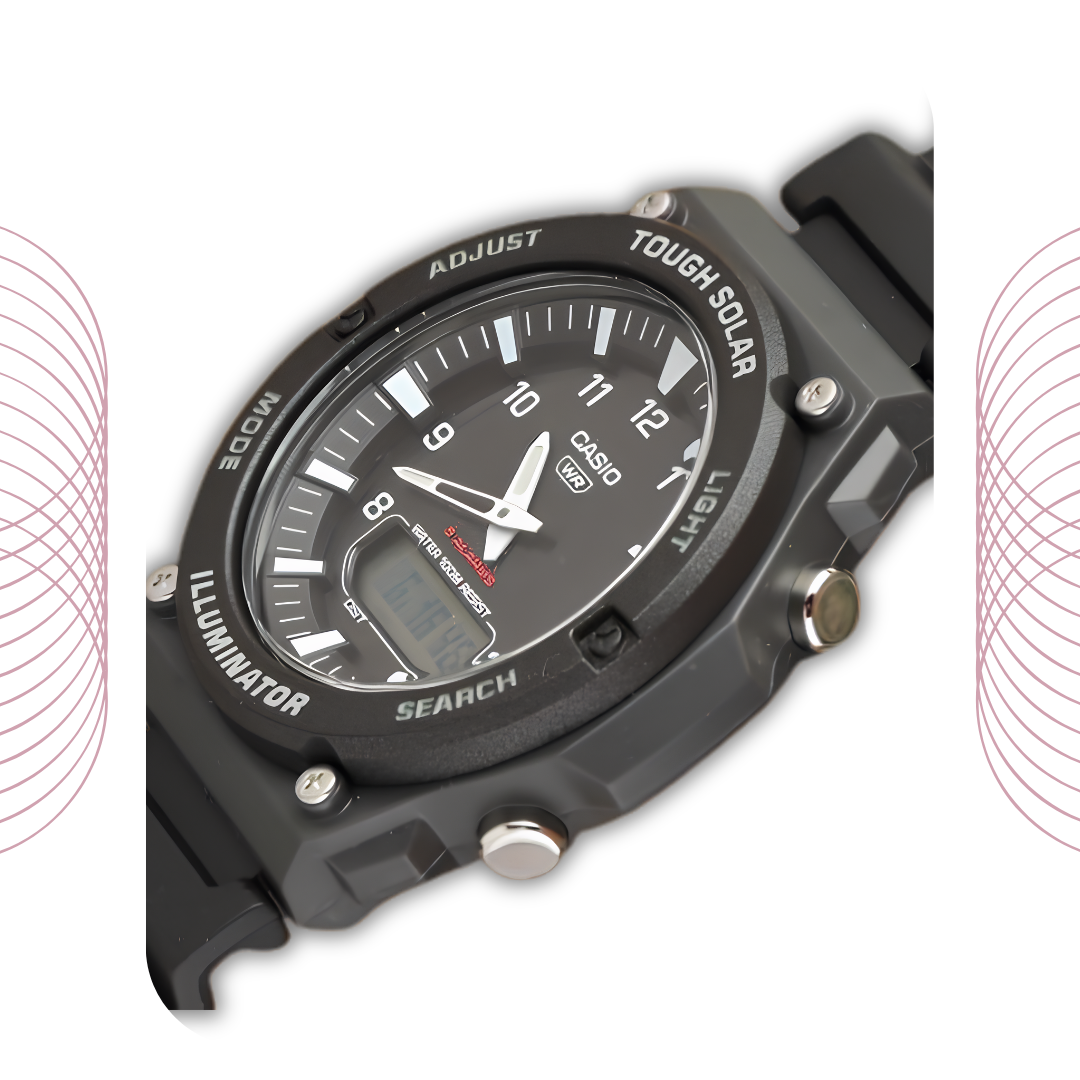 Casio AQ-S820W-1AVDF Tough Solar Analog Digital Sports Watch for Men