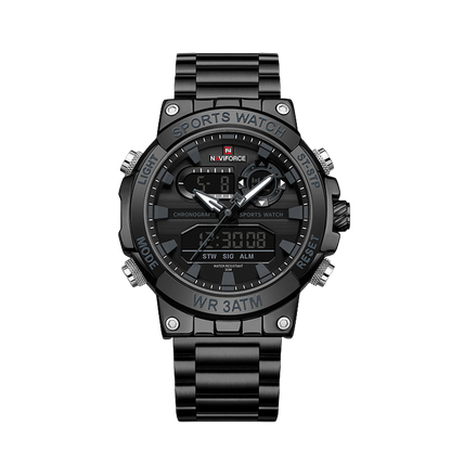 NAVIFORCE NF9237 Men's Analog-Digital Watch | Stainless Steel Strap | Multi-Function | 3ATM Water Resistant