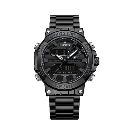 NAVIFORCE NF9237 Men's Analog-Digital Watch | Stainless Steel Strap | Multi-Function | 3ATM Water Resistant