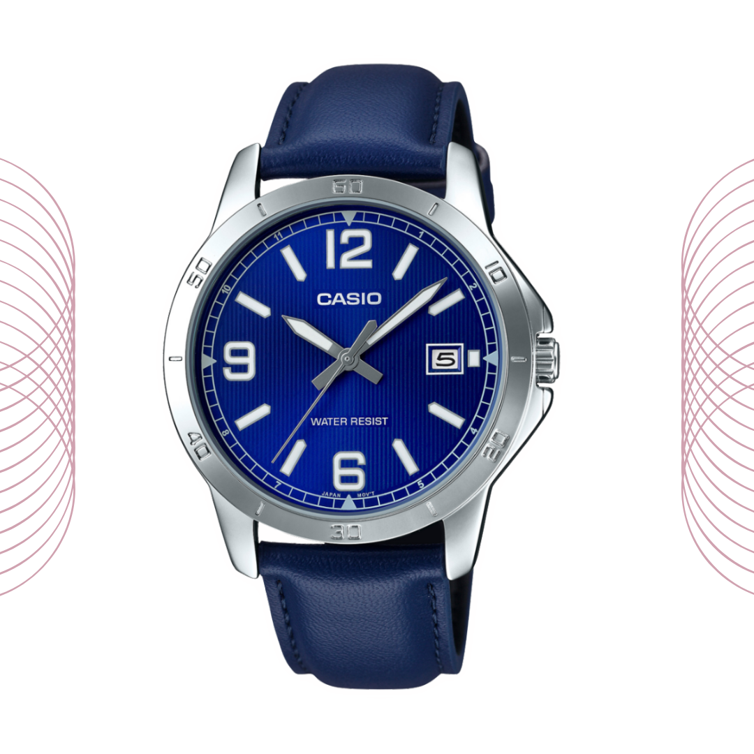Casio MTP-V004L Series Men's Analog Leather Strap Watch