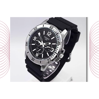 Casio MTP-VD300-1BUDF Men's Multi Dial Stainless Steel Watch Black Dial