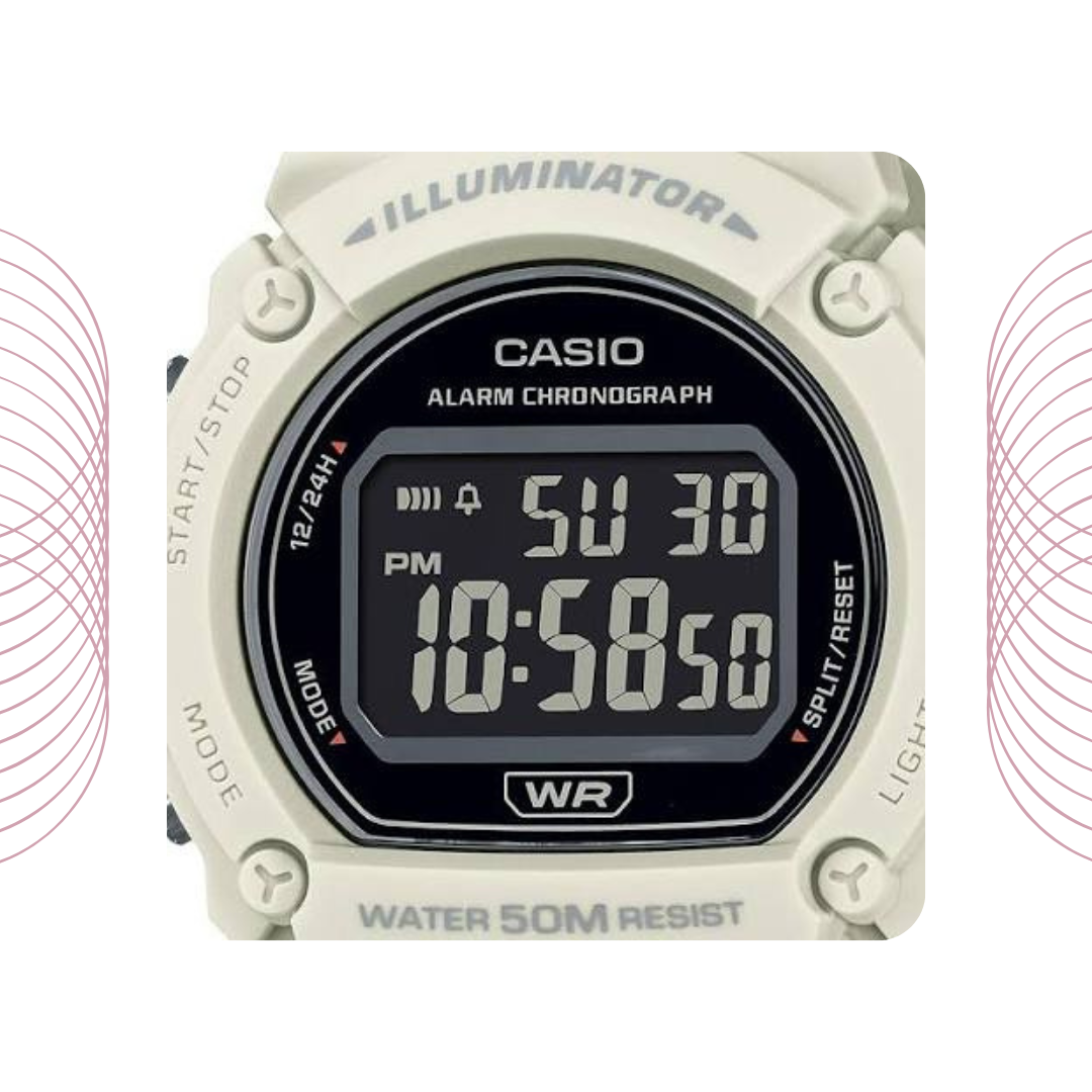 Casio W-219HC-8BVDF Digital Sports Watch Grey Resin for Men & Women