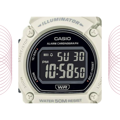 Casio W-219HC-8BVDF Digital Sports Watch Grey Resin for Men & Women